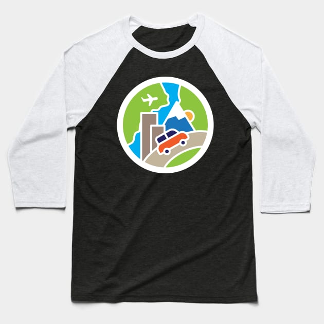 wanderlust Baseball T-Shirt by MplusC